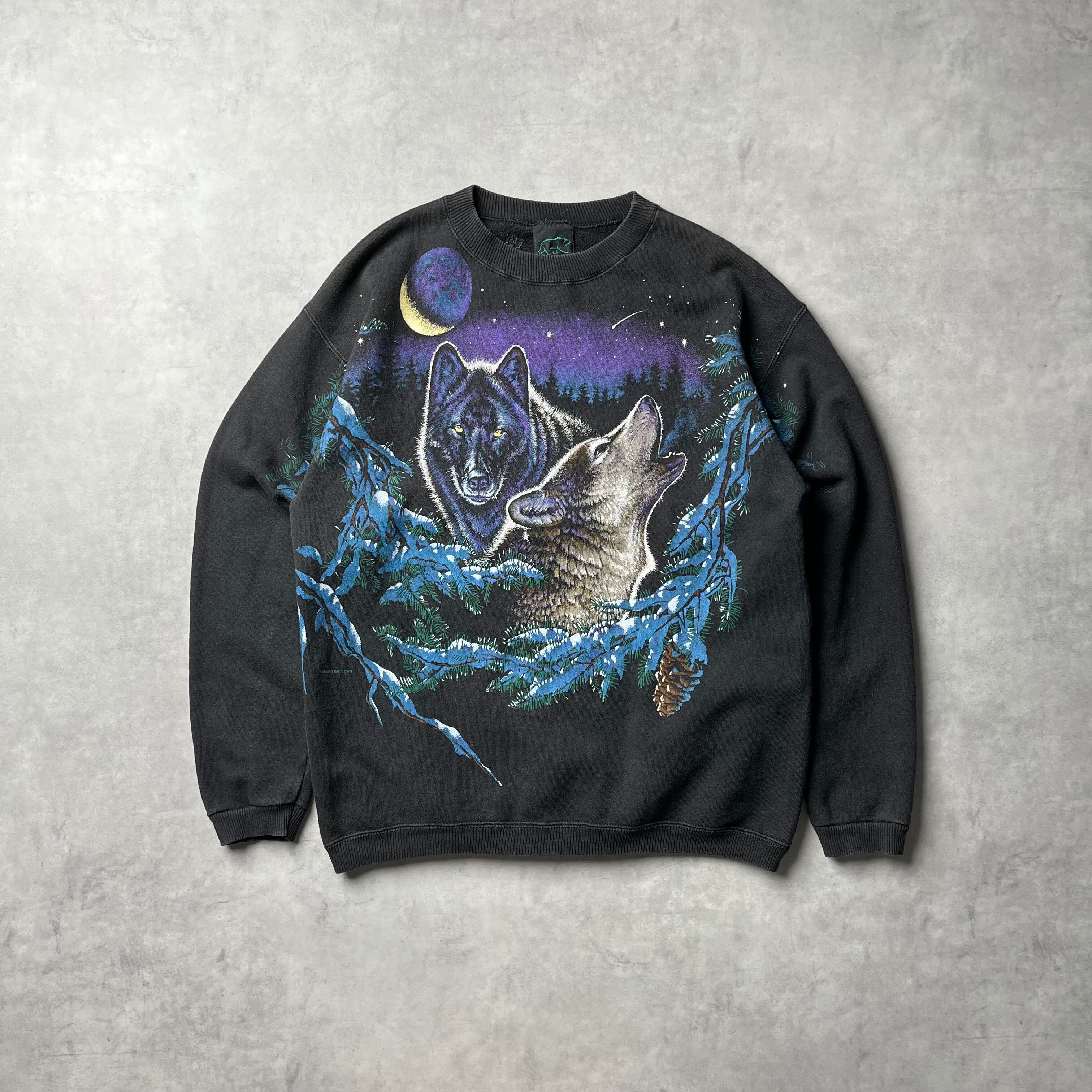 90年代 USA製 ABC DEsigns ヘンリーネック スウェットシャツ 鷹