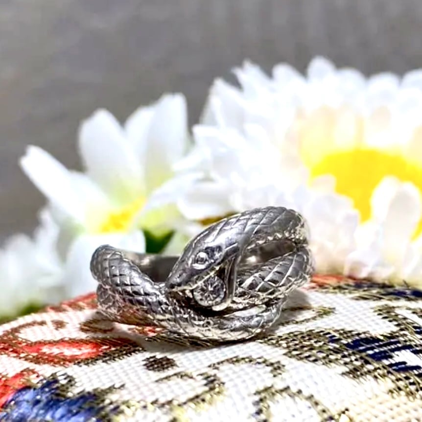 Japanese traditional ring】☆プラチナリング☆スネイク☆幸運の神様