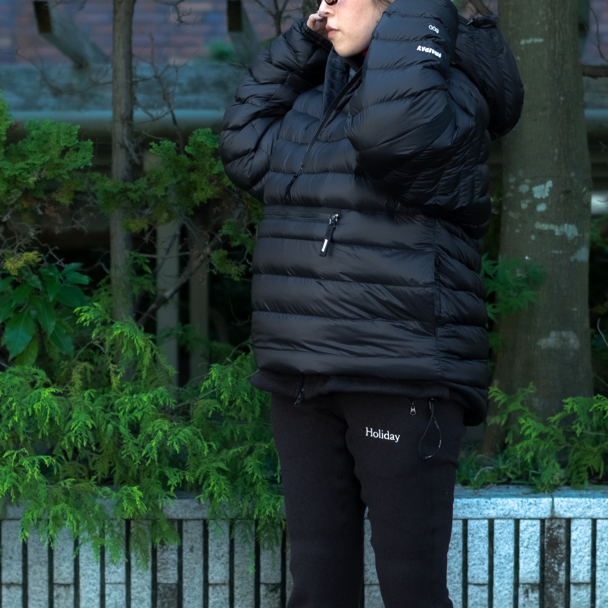 送料無料] 【HOLIDAY】 packable down anorak (black) | olaf