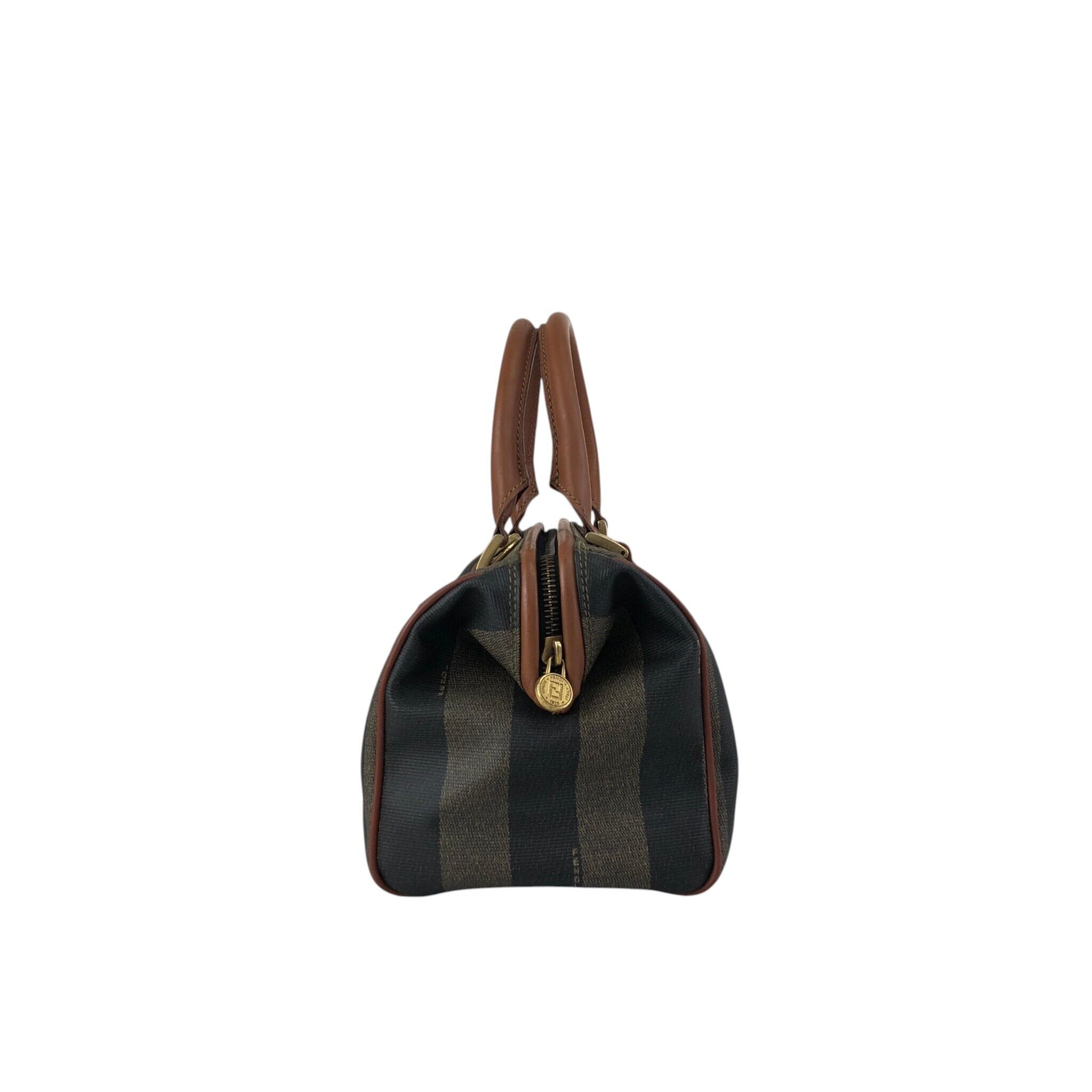 FENDI フェンディ ペカン ハンドバッグ ブラウン PVCレザー ミニ