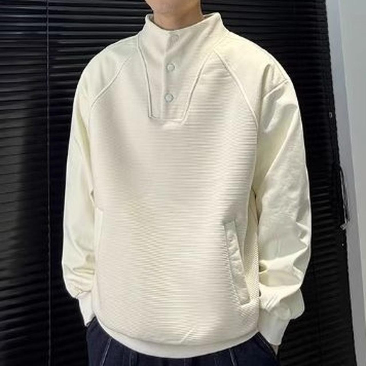 Pullover Patch Pocket Long Sleeve Sweat ◇3color H0958
