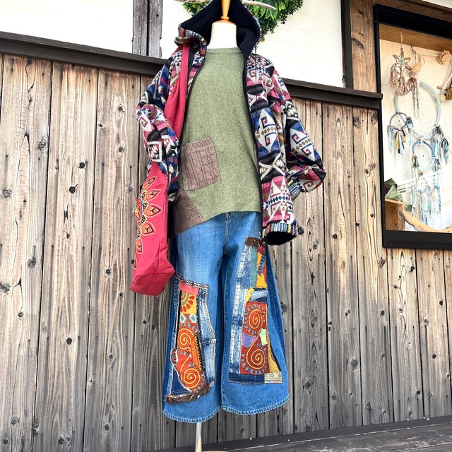 アジアンリメイクデニムパンツ
