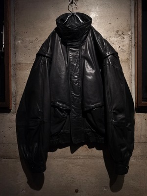【Caka】"極上" High Neck Design Vintage Loose Leather Jacket