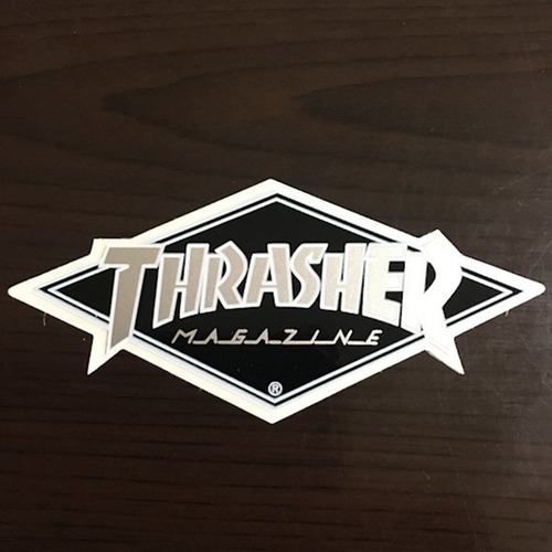 【ST-142】Thrasher Magazine スラッシャー スケートボード ステッカー Diamond Logo black