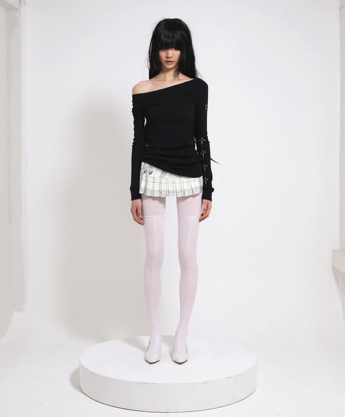 bonnae】Micro mini pleats skirt (Ivory) | MINERAL