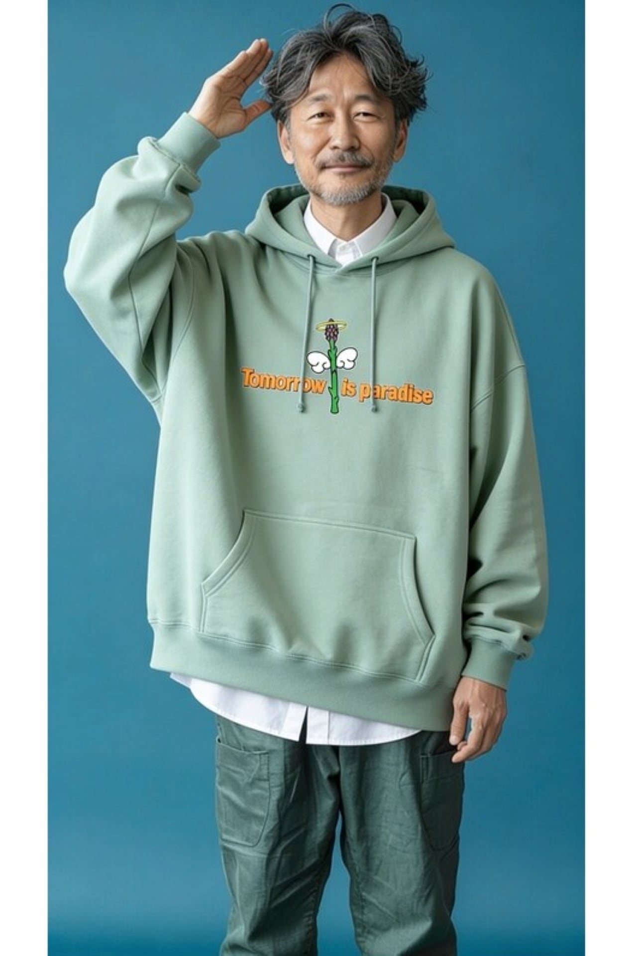 DHD(C)007【パーカ（スモーキーグリーン）　アスパラ】