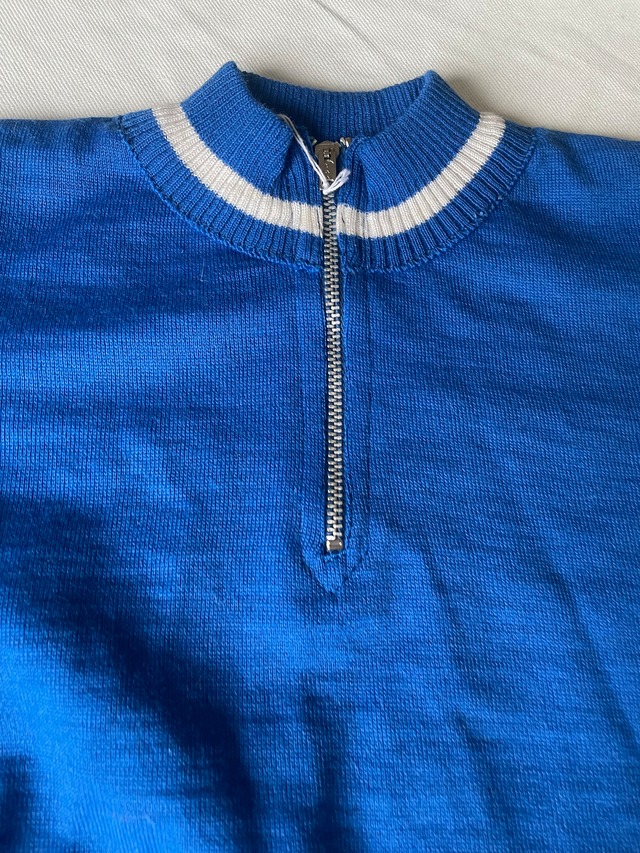 Kids EURO cycling knit blue×white