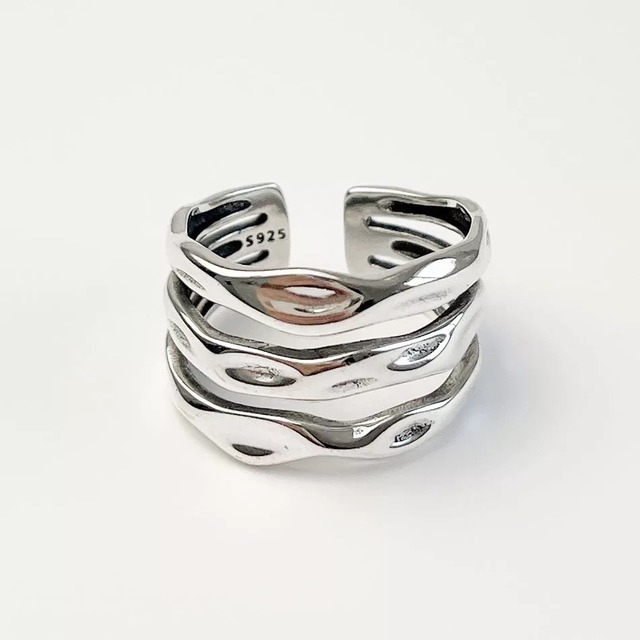S925 Triple line ring (B161)
