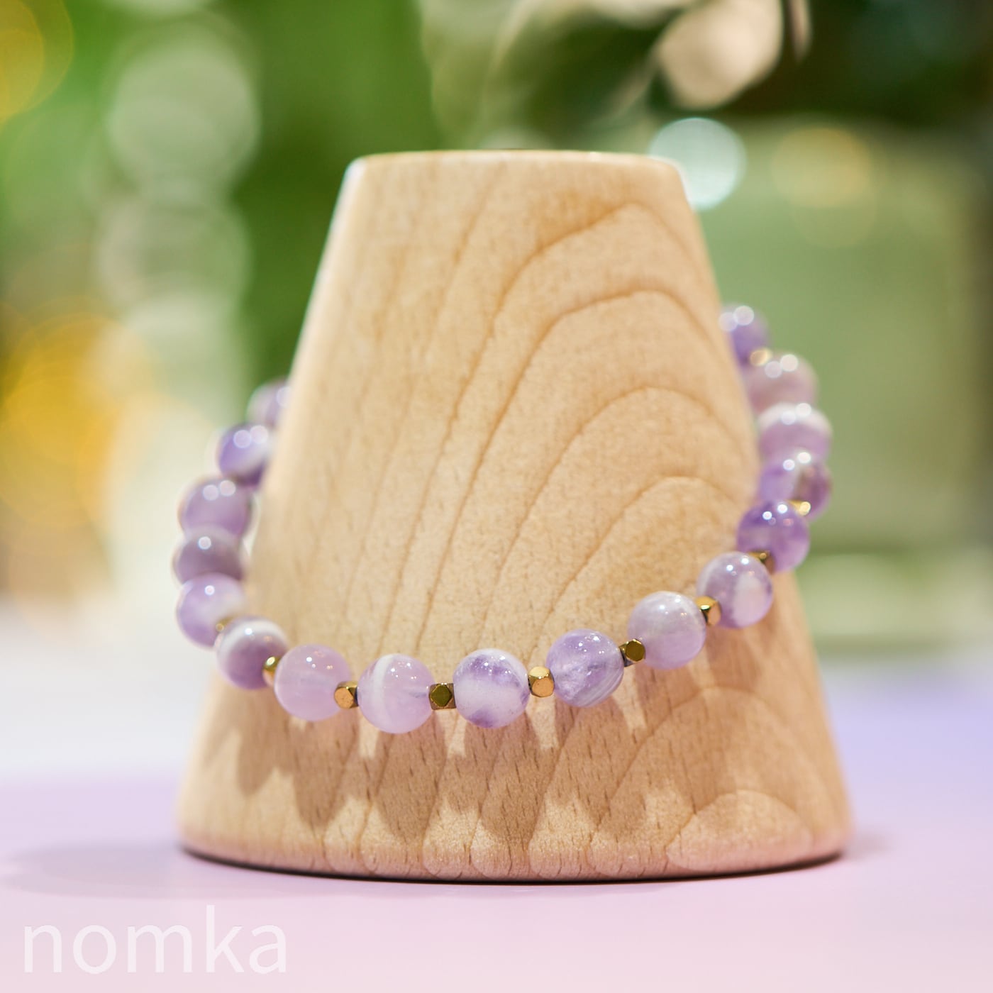 【AMETHYST CLOUD / 紫雲】ケープアメジスト×ヘマタイト(ゴールド) デザインワイヤーブレス(約15cm)nss26-0058