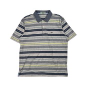 Crocodile クロコダイル ボーダー 半袖 ポロシャツ M /グレー系 メンズ