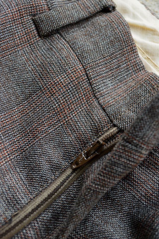 1970's Old Vintage Wool Flare Slacks Prince of Wales Check TALON ZiPPER オールドビンテージ 70s チェックウール フレアスラックス