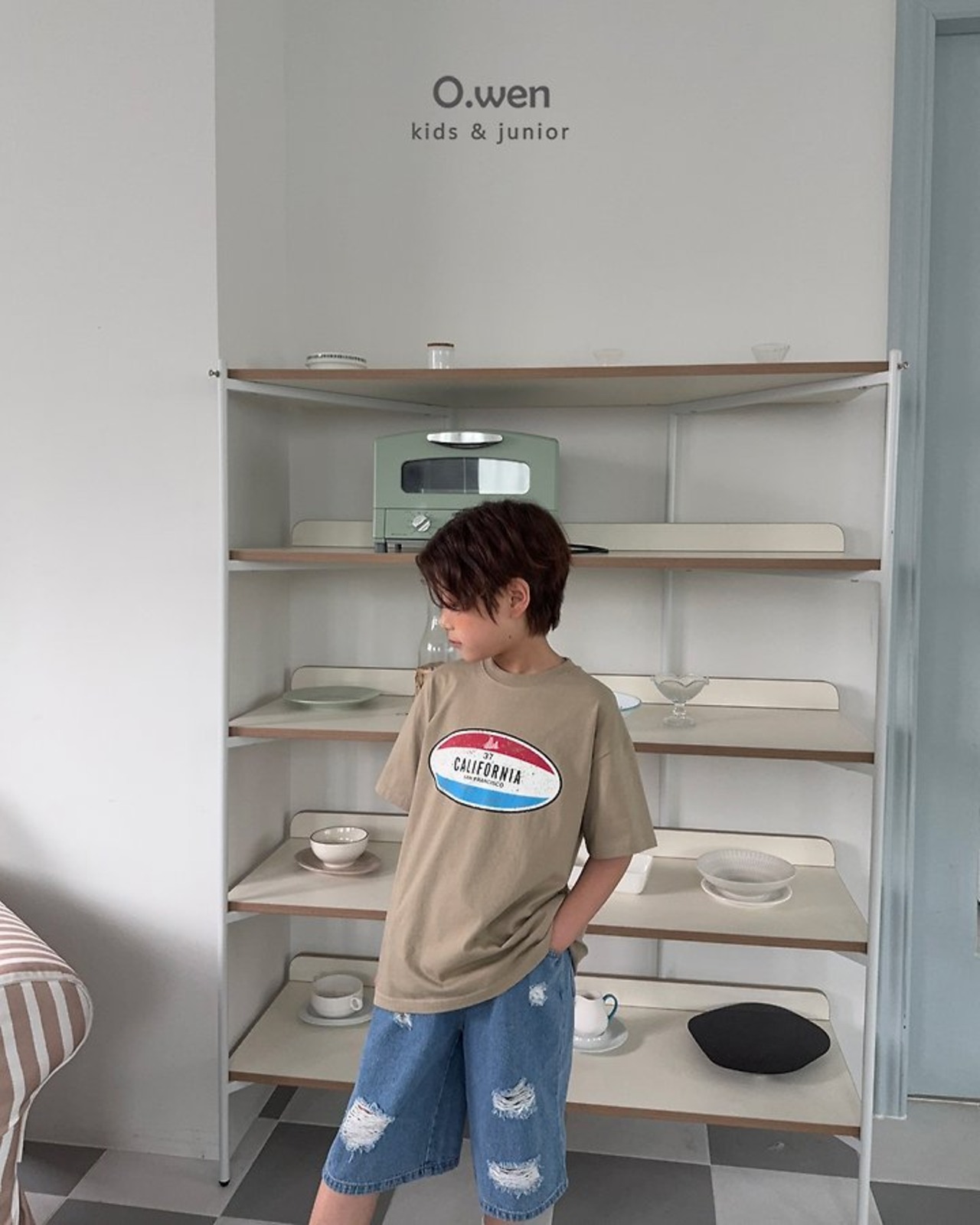 [O.wen] California Short sleeve T-shirt (JS/JM/JL/JXL) / [오웬] 캘리포니아반팔티 (JS/JM/JL/JXL)