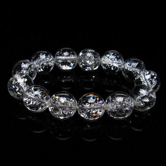 アイリスクォーツ 水晶 ブレスレット 18mm  一点物 おまかせ便 111-20257