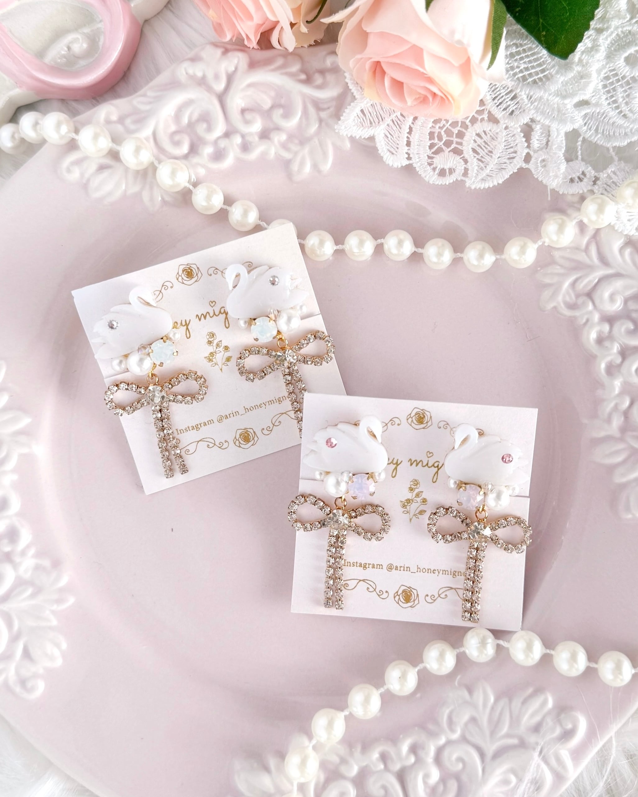 スワンピアス/イヤリング【CW-57-W】