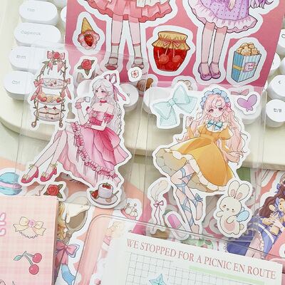 女の子系シール 甘い夢物語シリーズ 全2種類 25ページ 海外製 正方形型