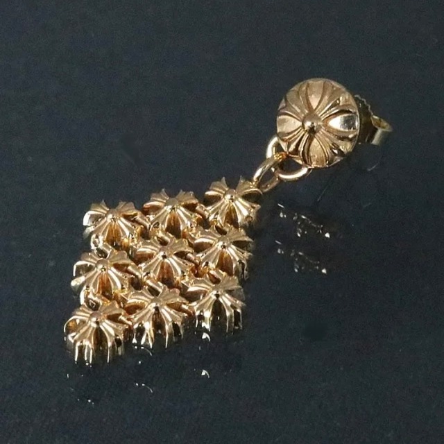 CHROME HEARTS クロムハーツ 22K チェーンメイル プラス ピアス ゴールド