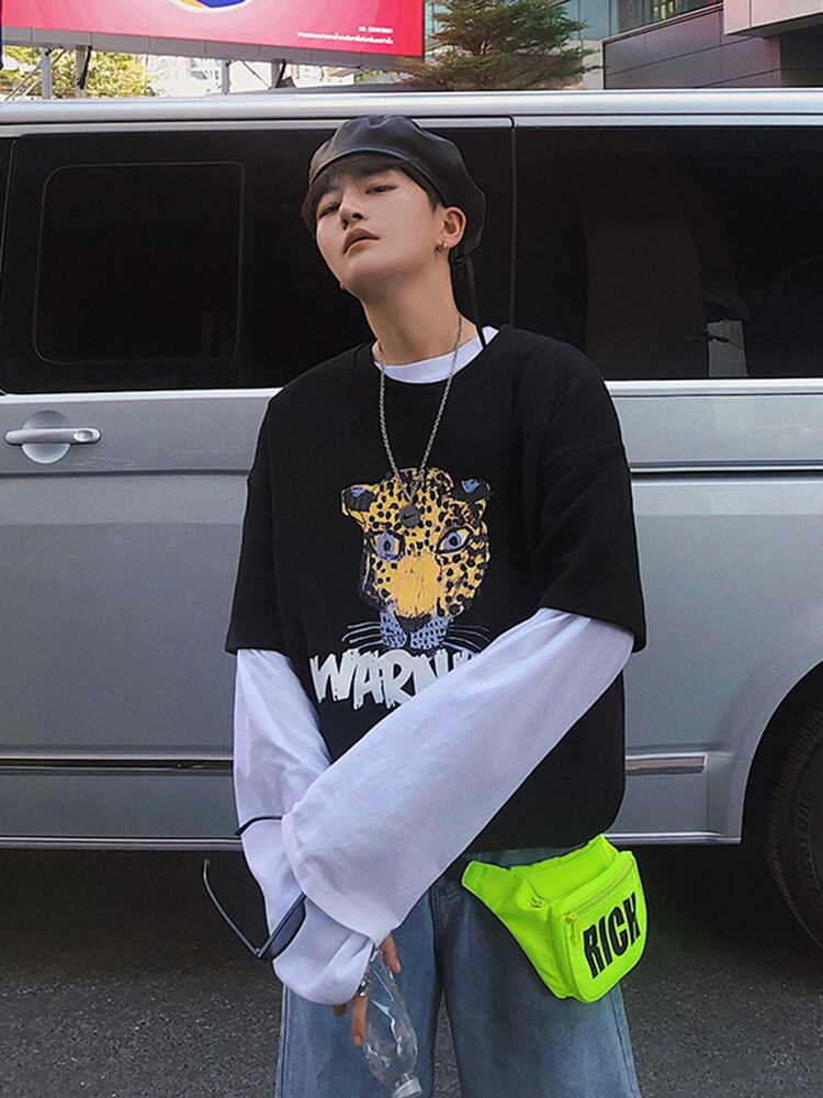 全3色 Tシャツ カットソー プリント カジュアル シンプル