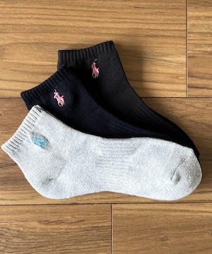 【POLO RALPH LAUREN/ポロ ラルフローレン】ソックス レディース 3足セット ブランド スニーカー くるぶし 靴下 3246-903