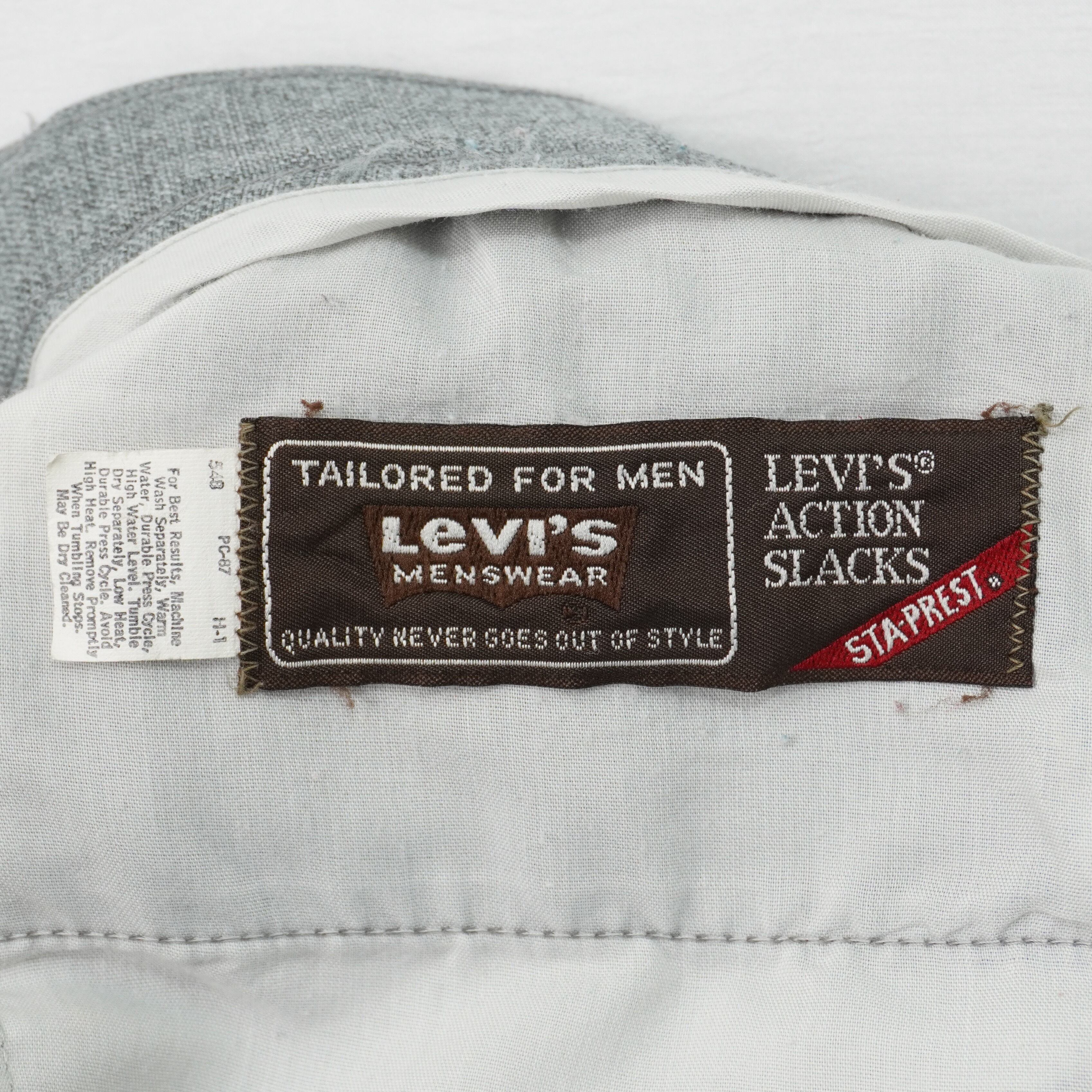 Levi's STA-PREST ACTION SLACKS GRAY 1980s W32 L31 | Loki Vintage&Used