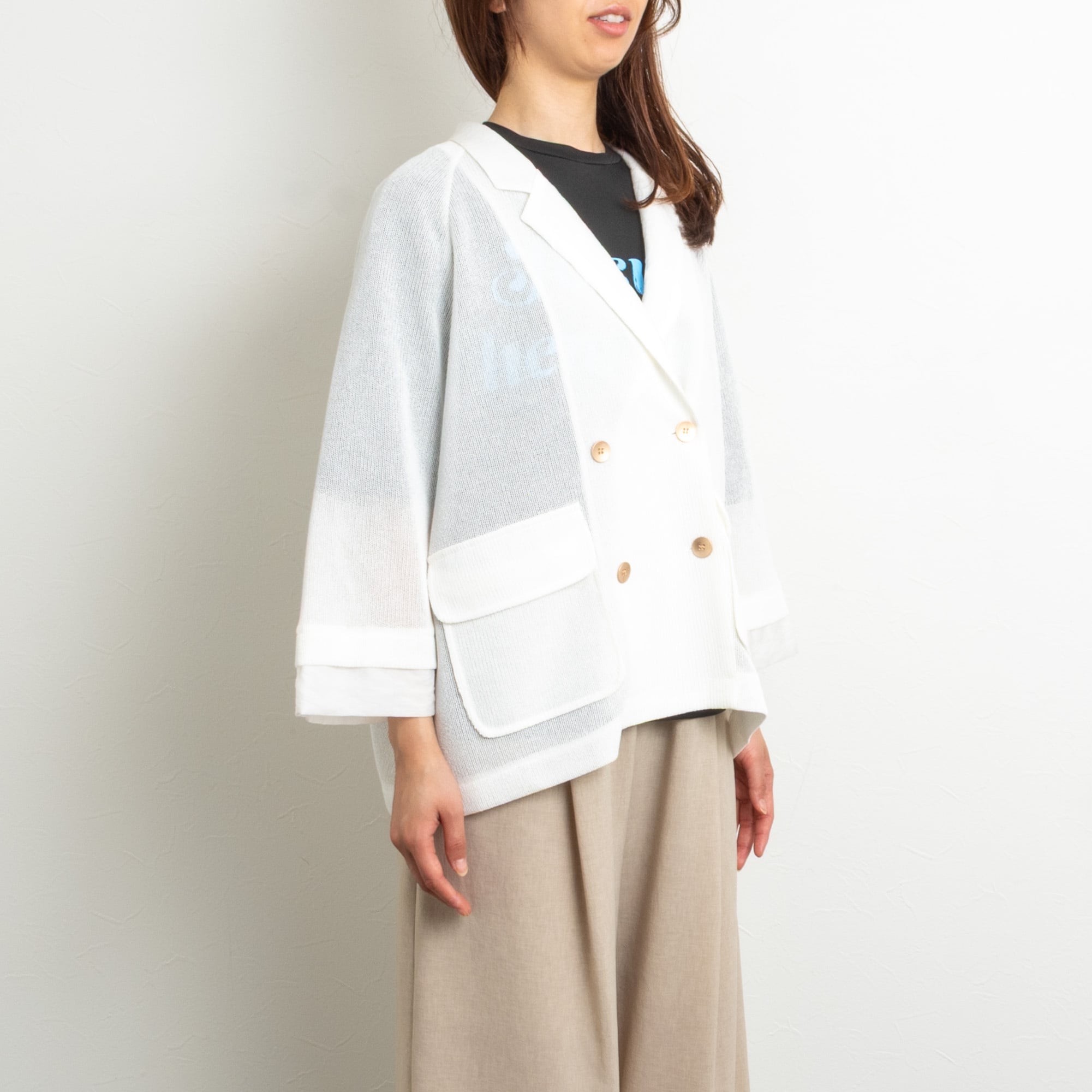 CYAN TOKYO／シアン トーキョー】ニットライクWメッシュジャケット