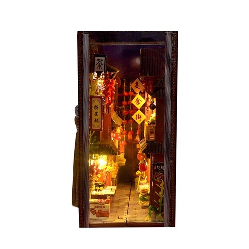 DIY ミニチュア ブックエンド ミニチュアハウス マジックハウス パズル 手作り組み立て 建築模型 クリエイティブ 誕生日 プレゼント クリスマス おしゃれ インテリア モダン ホリデー 木製