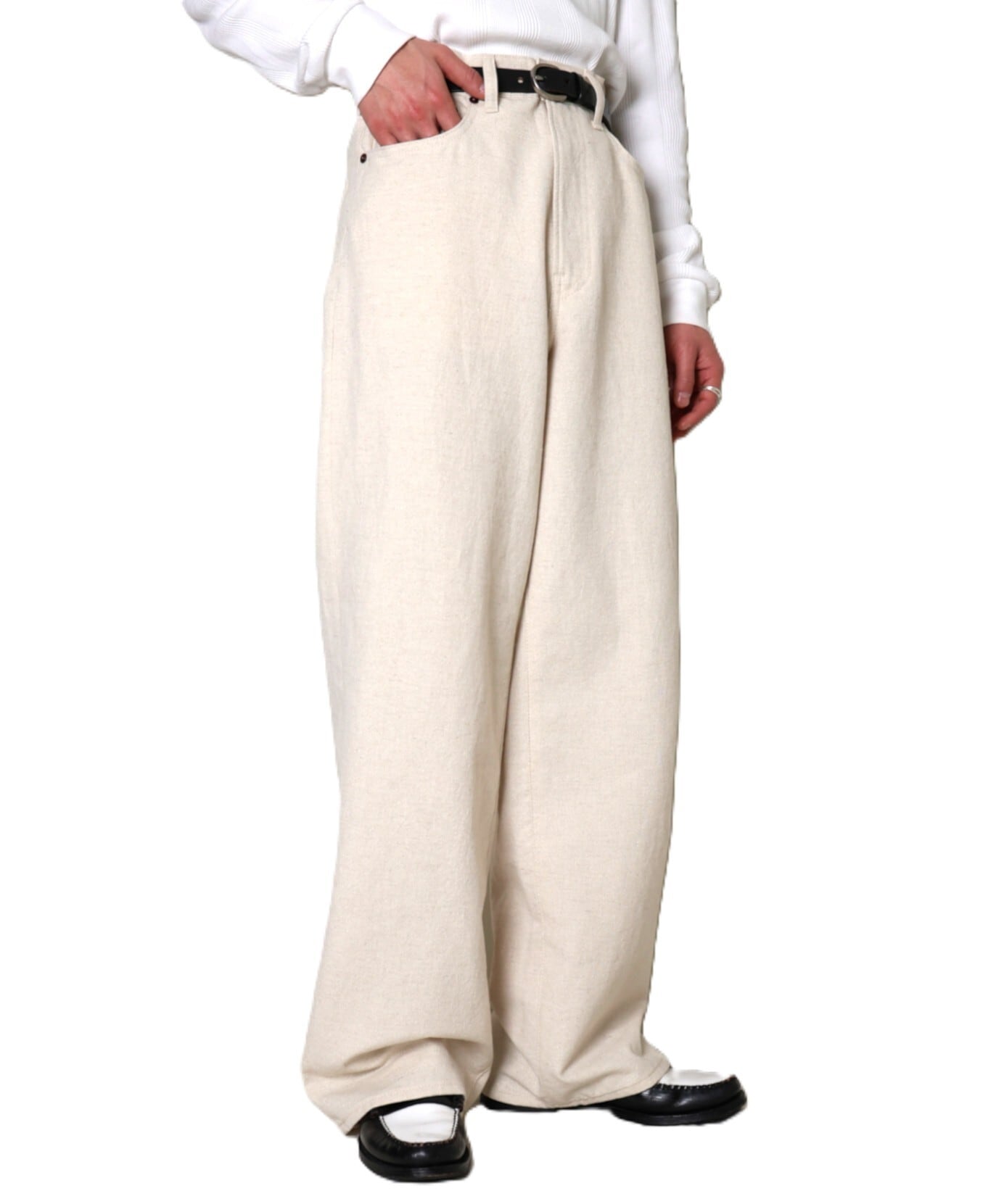 UNUSED / UW1192 WIDE GLITTER PANTS (BEIGE) | AfterSchool (アフター