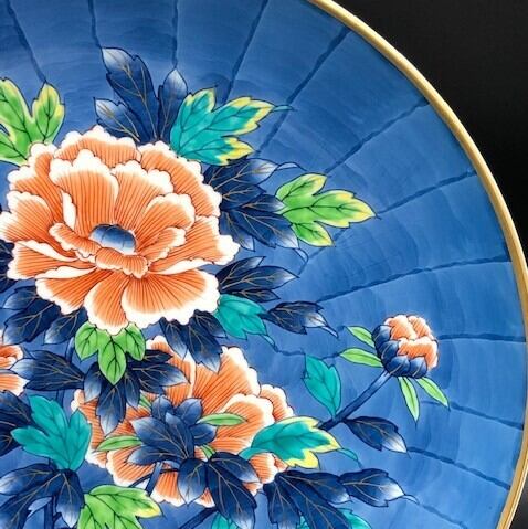 日本画 花と鳥 有田焼秀峰 有田焼 峯山窯 花鳥 染錦濃牡丹（45㎝） | 有田焼ショップ まるとも陶磁器