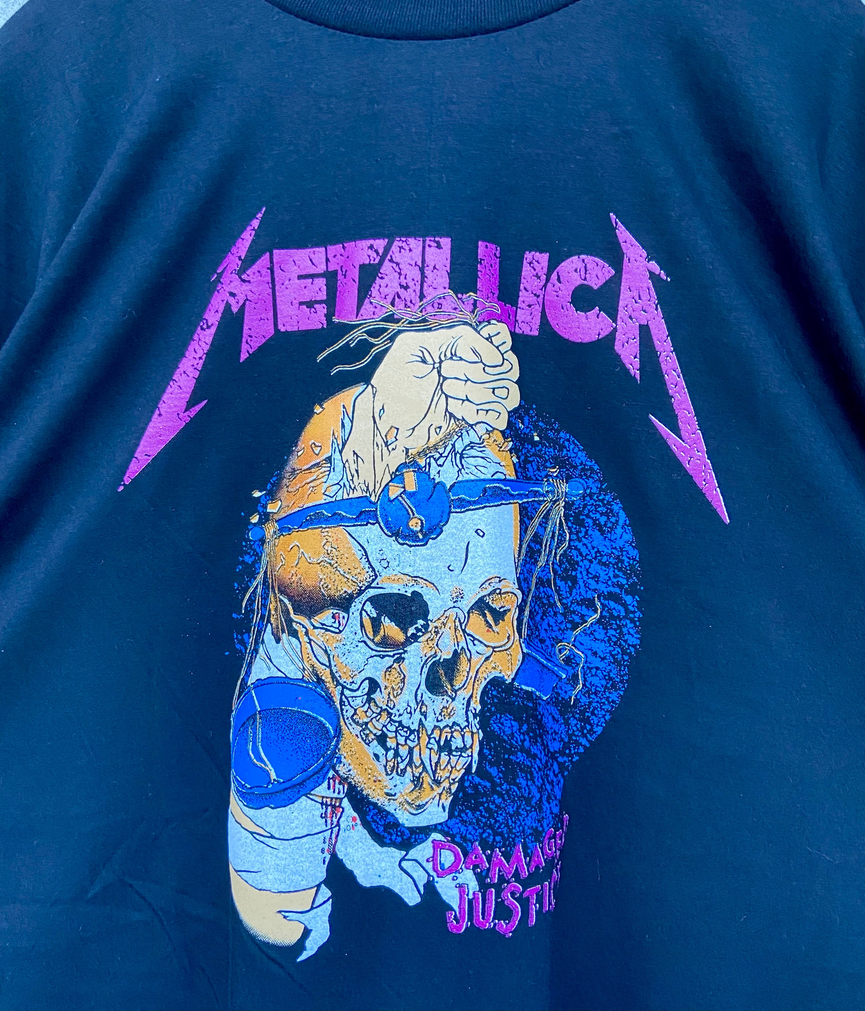USA製 バンドTシャツ METALLICA メタリカ 黒 両面ロゴ パスヘッド