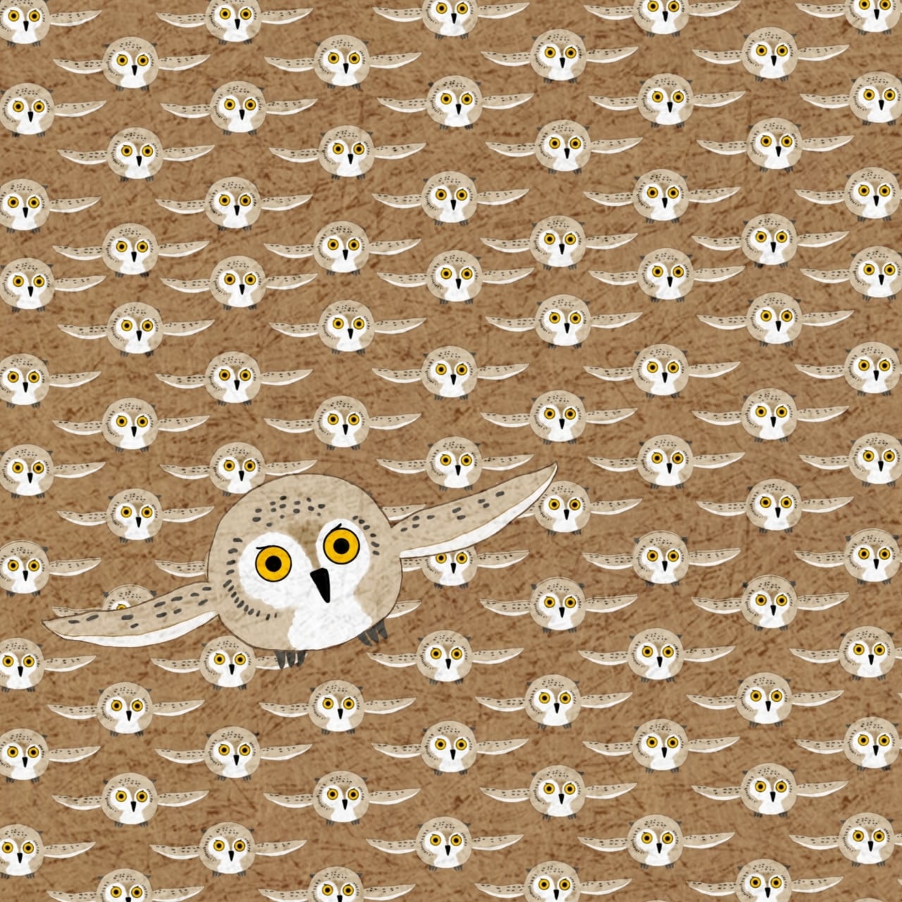 フクロウの飛来|イラストペーパー(ダウンロード版)