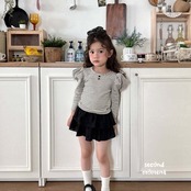 韓国子供服 / 26Autumn / 〖取寄〗second moment / パフストライプTシャツ / キッズ服 / 女子服 *XS~JL*