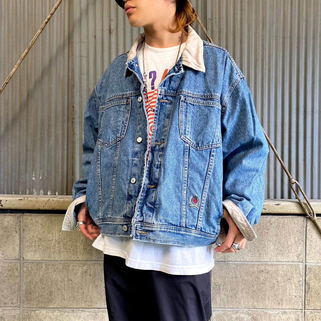 90年代 ビンテージ トミーヒルフィガー デニムジャケット メンズXL  