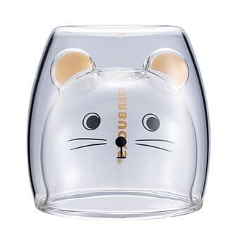 送料無料☆台湾Starbucks☆ネズミ ダブルウォールグラス 台湾 スタバ