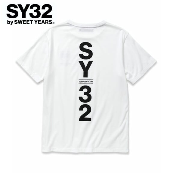 SY32 by SWEET YEARS エスワイサーティトゥ Tシャツ 半袖 クルーネック メンズ SHIELD LOGO TEE 13075J WHITE