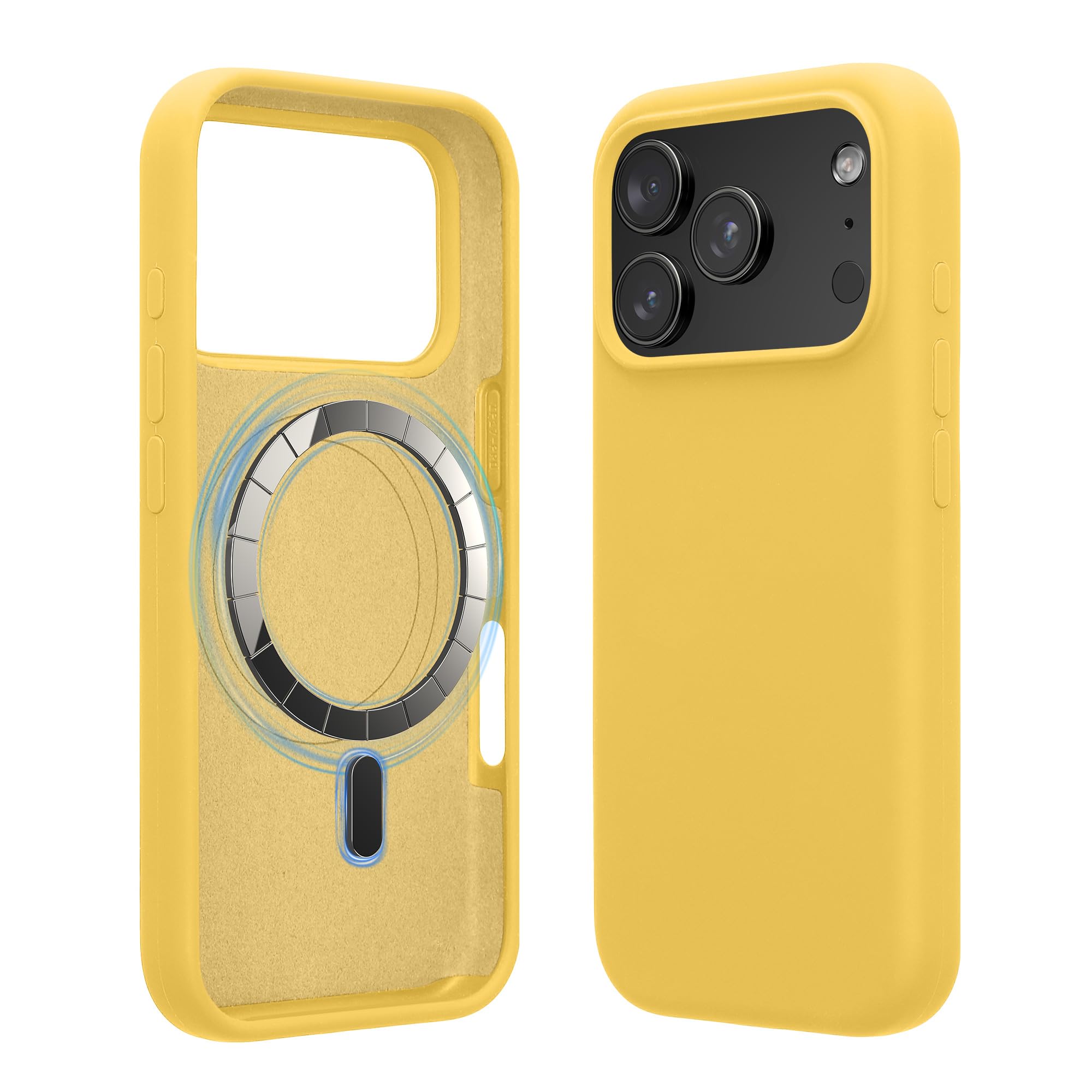 kwmobile Apple iPhone 18 Pro Max/iPhone 17 Pro Max対応 ケース - MagSafe対応 マグネット カバー ソフト TPUケース 耐衝撃 - まばゆい イエロー