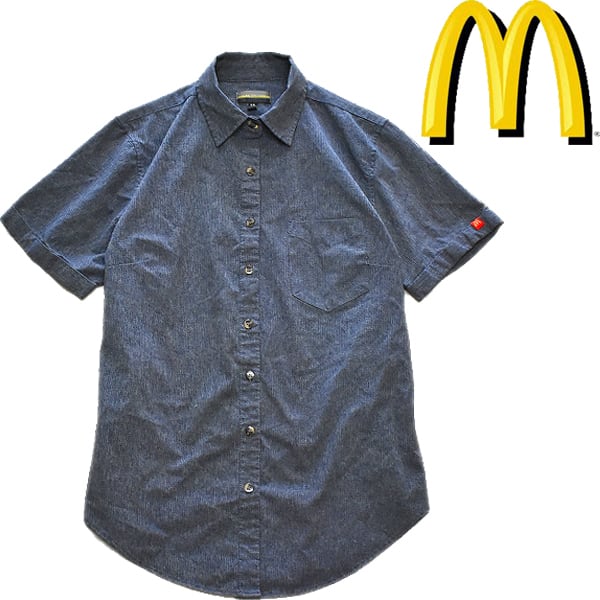 紺 USA 90s ネイビー 半袖 ワークシャツ メンズ アメカジ