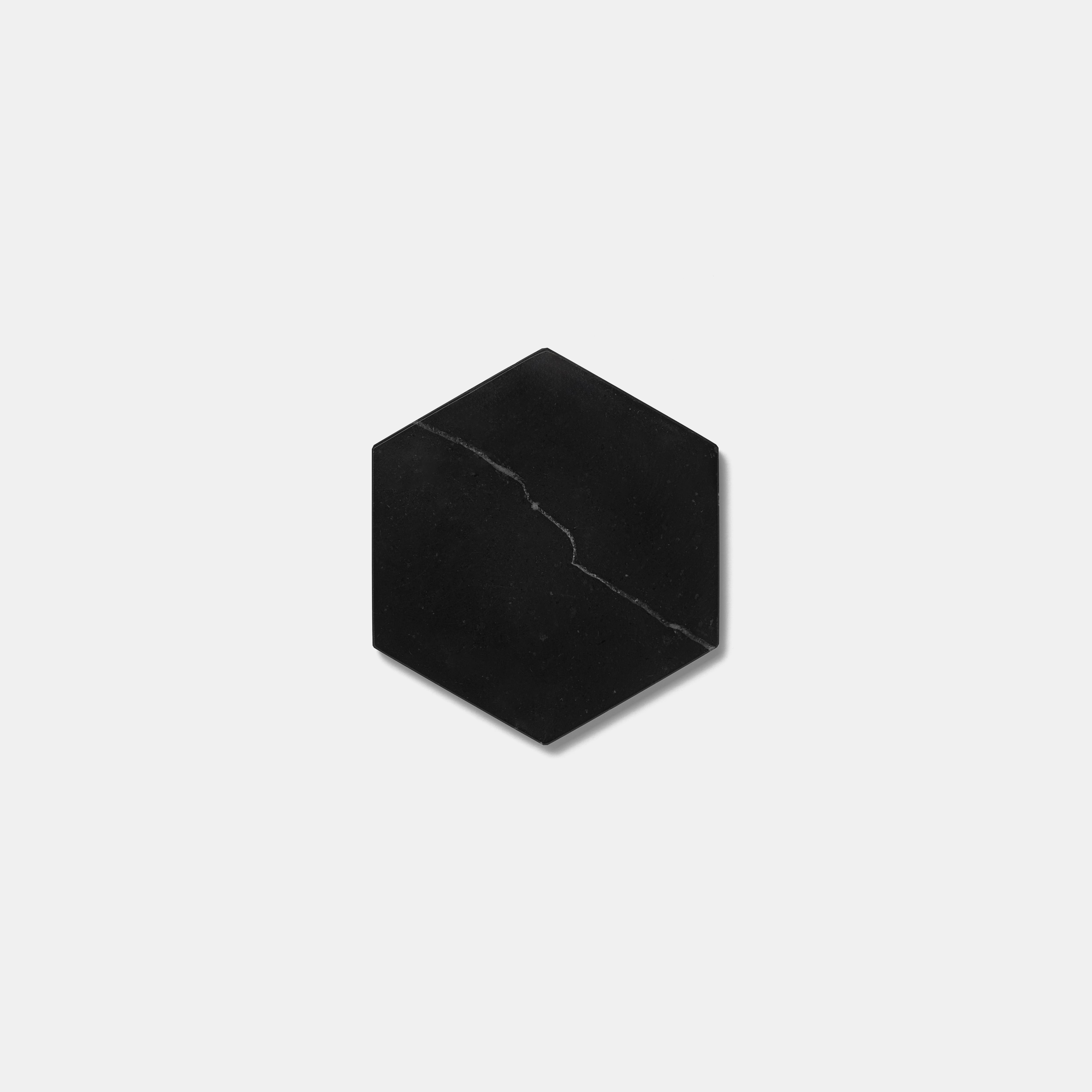 MARBLE HEXAGON COASTER - Nero marquina
