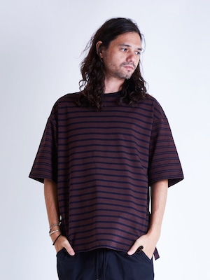 EGO TRIPPING (エゴトリッピング) MIX BORDER TEE ミックスボーダーTシャツ / WINE 663803-14