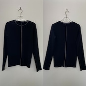 配色ラインリブknit/ブラック