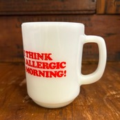 Fire-King スヌーピー モーニングアレルギー Morning Allergy 犬小屋 ミルクガラスマグ 60s 70s USA