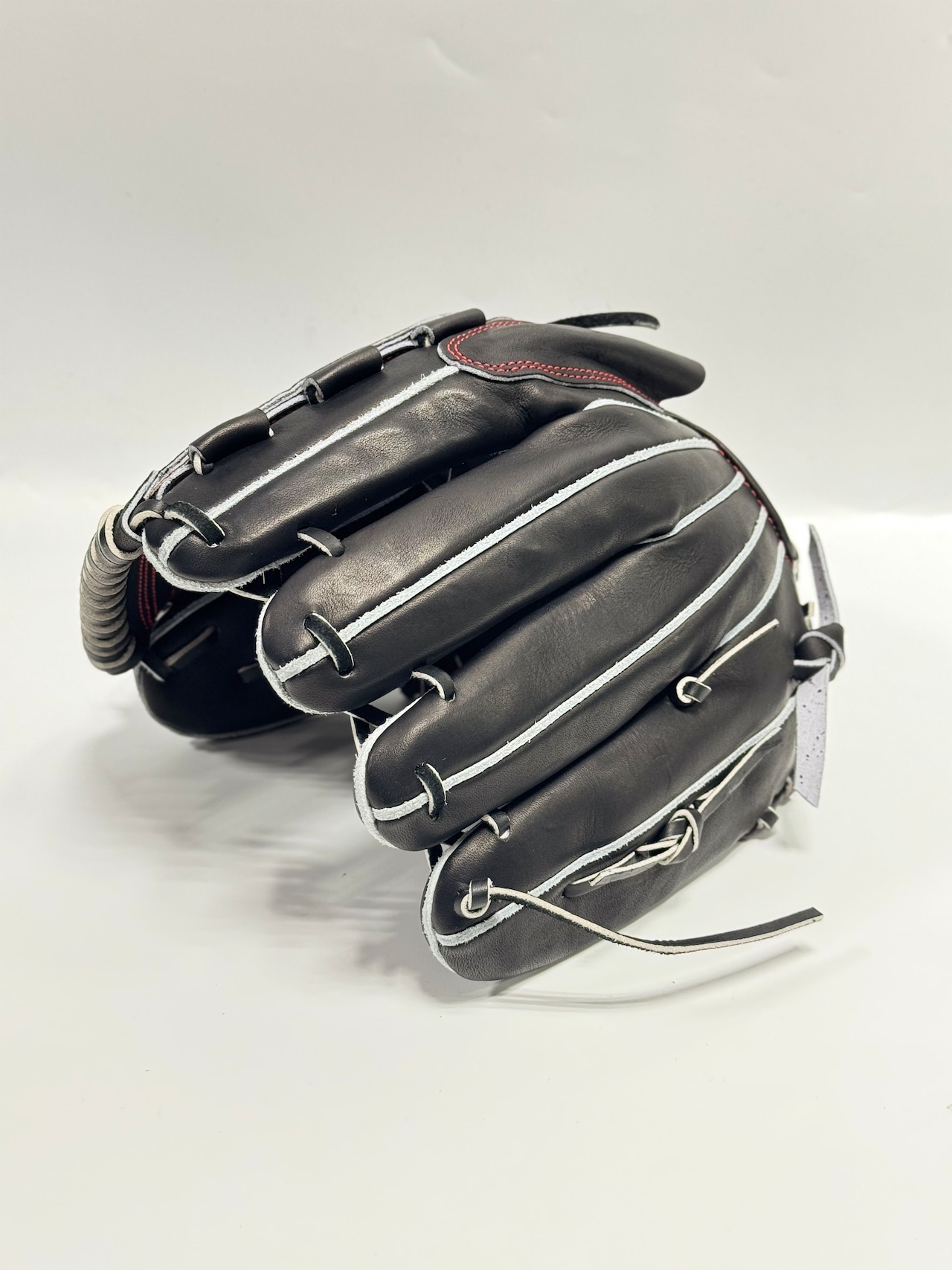 GSーゴリラスポーツ ハイグレードモデル 硬式グローブ 右投げ用 サムライ型投手用カスタム STブラック×ブラック レッドステッチ・画像5