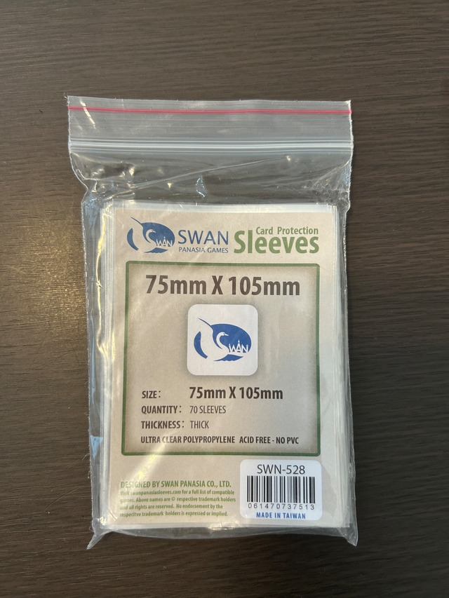 【スリーブ】 75×105mm  70枚 Thick Sleeves / Swan panasia games