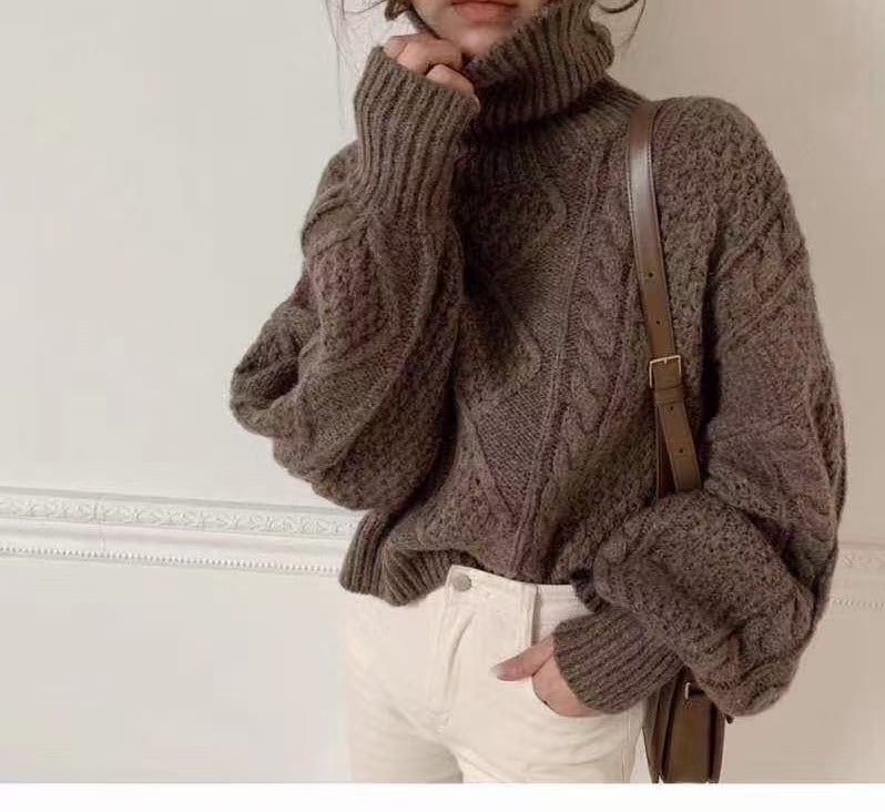 ケーブル編み　タートルネックニット　AJ1079-2329