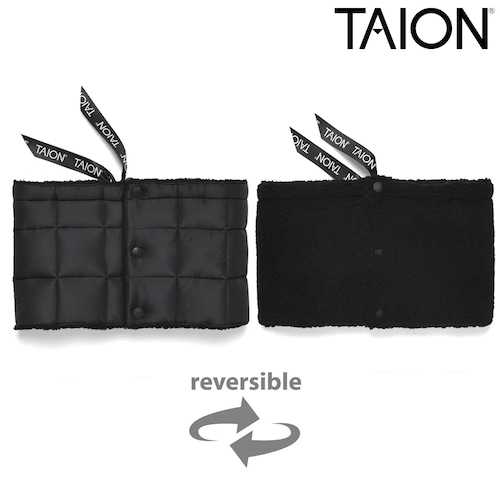 TAION タイオン マウンテン リバーシブル ダウンネックウォーマー 800FP ダウン95% ボア マイクロリップストップ アジャスター付き 防寒 保温 ユニセックス TAION-R203MT BLACK×BLACK
