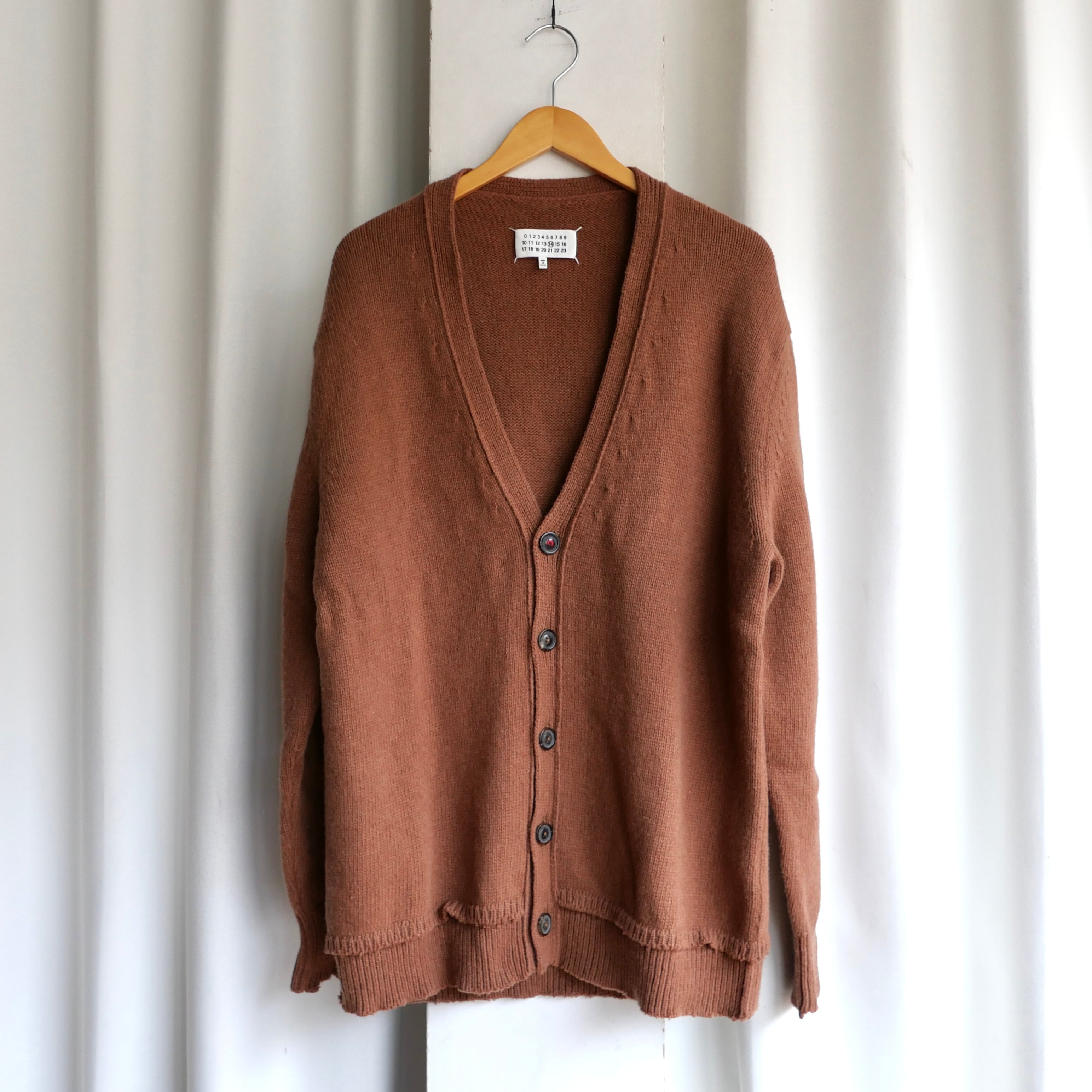 希少✨Maison Margiela デストロイ カーディガン ブラウン Maison Margiela 21AW DECORTIQUE ELBOW PATCH CARDIGAN | safarionline