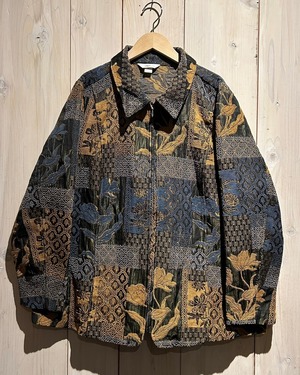 【a.k.a.C.a.k.a vintage】Goblin×Embroidery Flower Pattern Vintage Loose Jacket