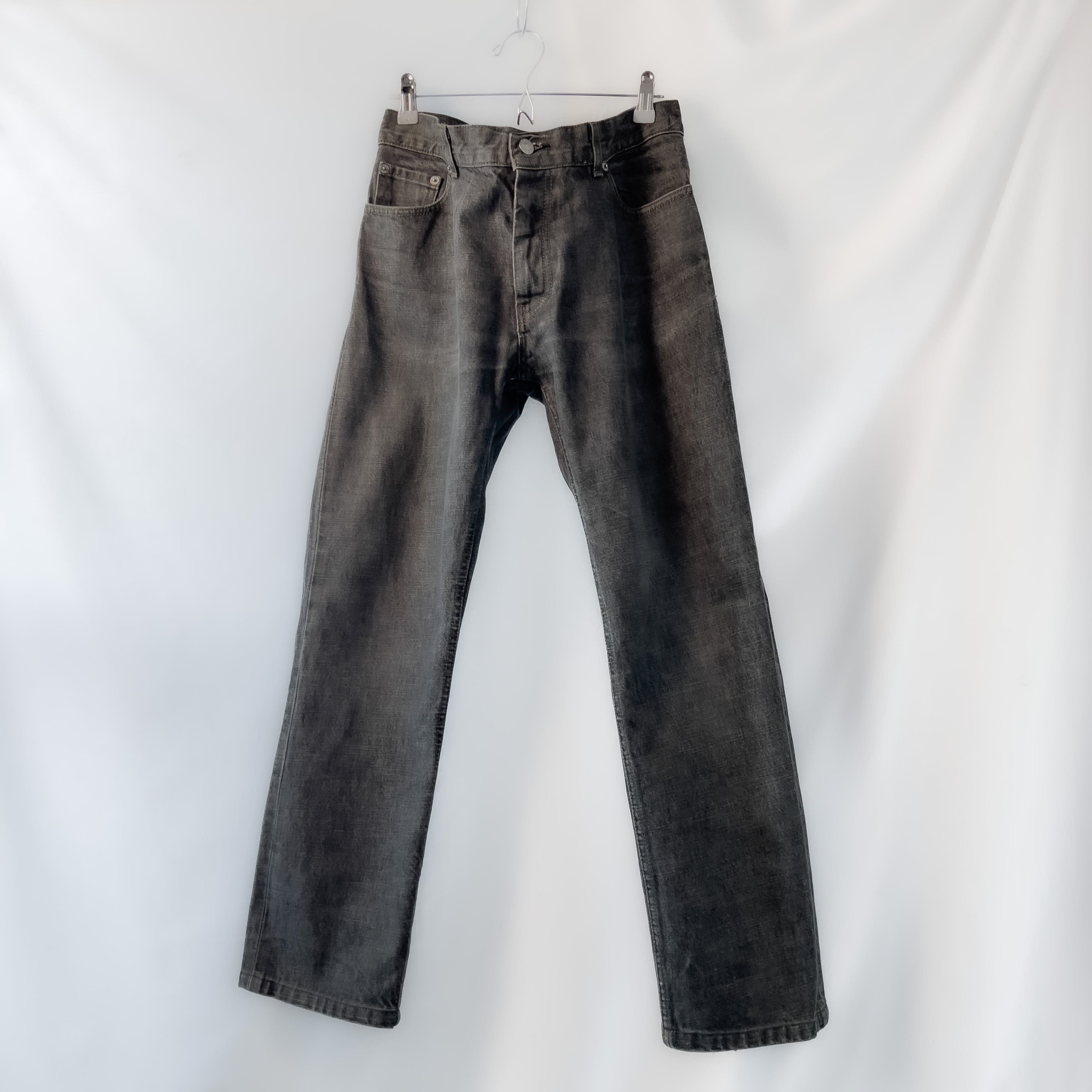 本人期 “helmut lang” produced in 1999 classic raw gray color denim ヘルムートラング  デニム グレー