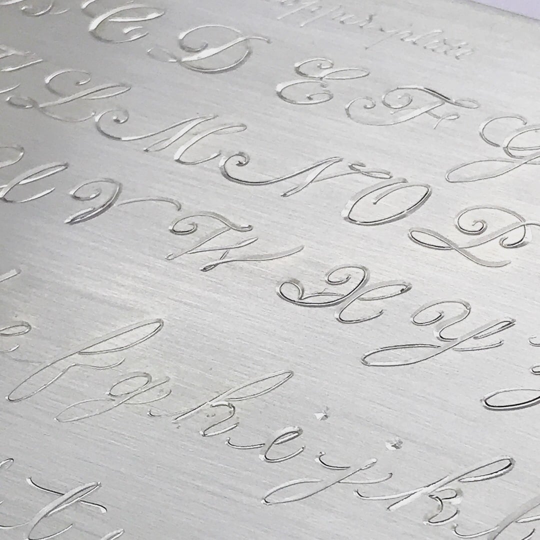 彫金 文字彫り 筆記体 リング プレート engraving copper plate 彫金 文字彫り 筆記体 リング プレート engraving copper plate