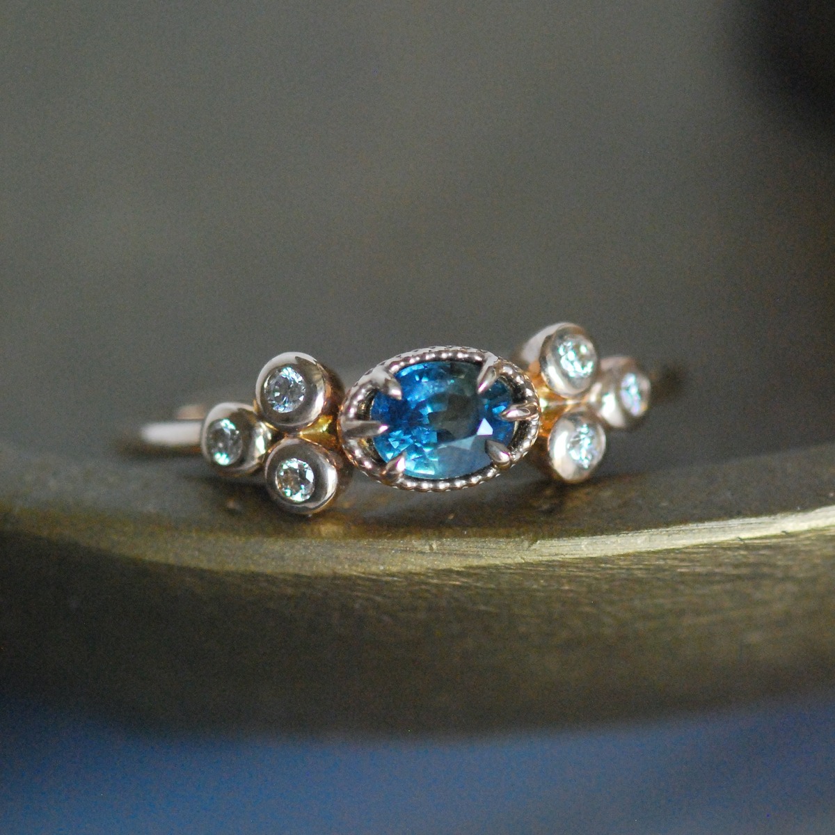 バイカラーサファイア リング / K10YG【1点限り】 | DoubleMoon jewelry