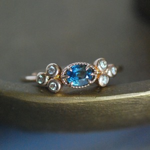 バイカラーサファイア リング / K10YG【1点限り】