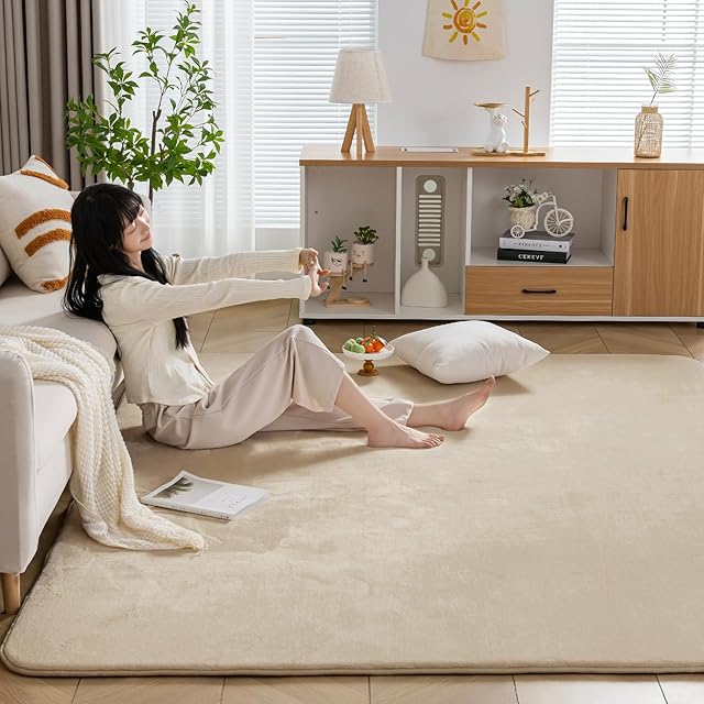 HARUMIN 極厚30mm カーペット 高反発 200×250cm アイボリー